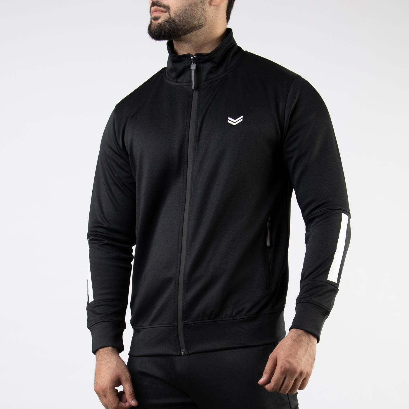 Premium Black Hyper Series Lycra Jacket with White Detailing