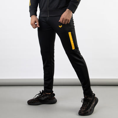 Premium Black Hyper Series Lycra Bottoms with Yellow Detailing