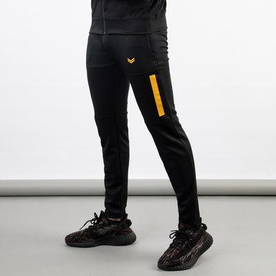 Premium Black Hyper Series Lycra Bottoms with Yellow Detailing