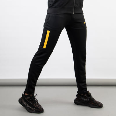 Premium Black Hyper Series Lycra Bottoms with Yellow Detailing