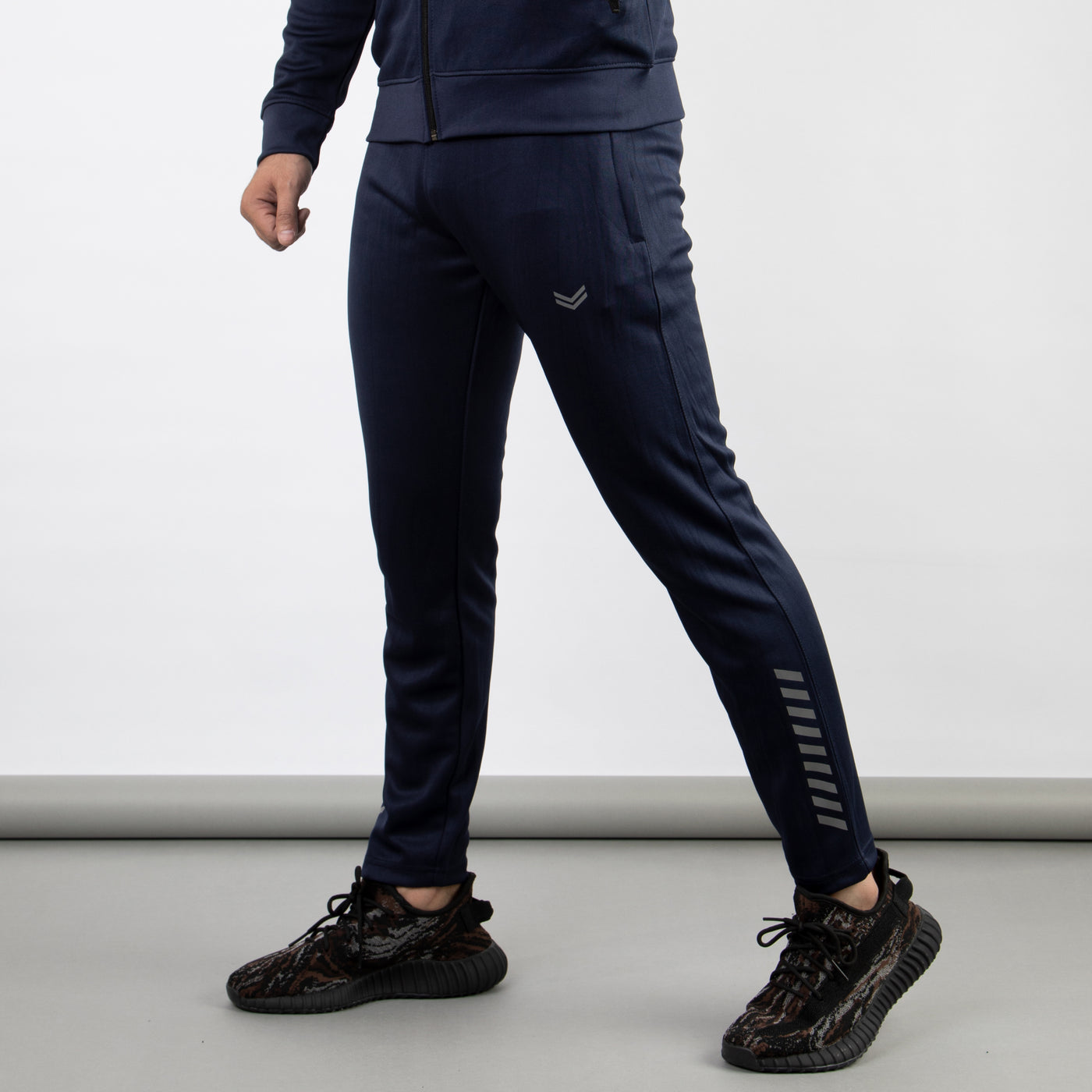 Navy Quick Dry Bottoms with Striped Reflectors