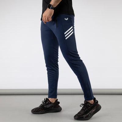 Navy Quick Dry Bottoms with Three Diagonal Stripes