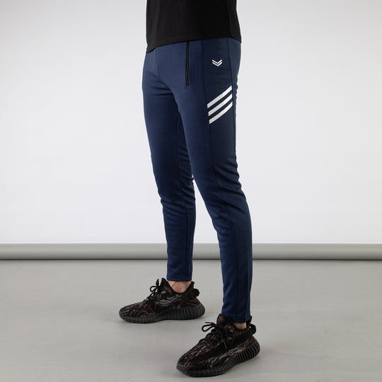 Navy Quick Dry Bottoms with Three Diagonal Stripes