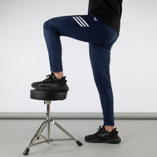 Navy Quick Dry Bottoms with Three Diagonal Stripes