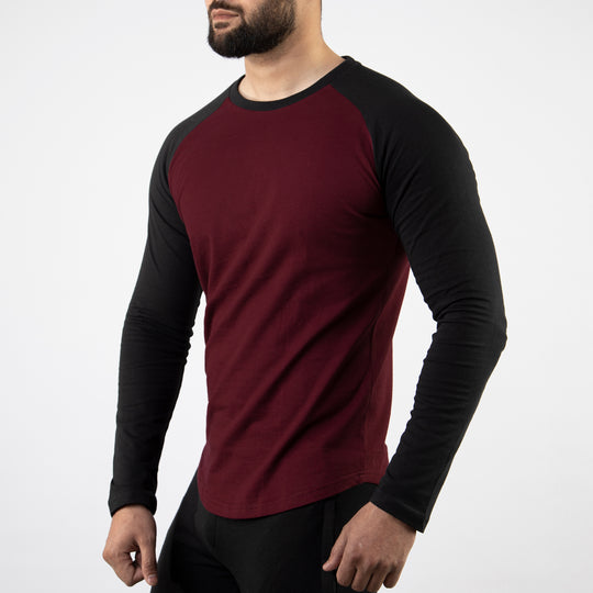 Maroon &amp; Black Raglan