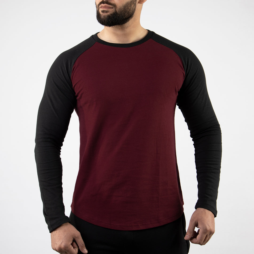 Maroon &amp; Black Raglan
