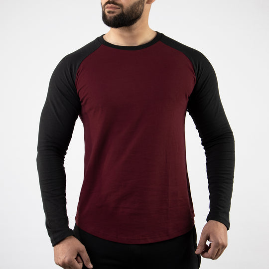 Maroon &amp; Black Raglan