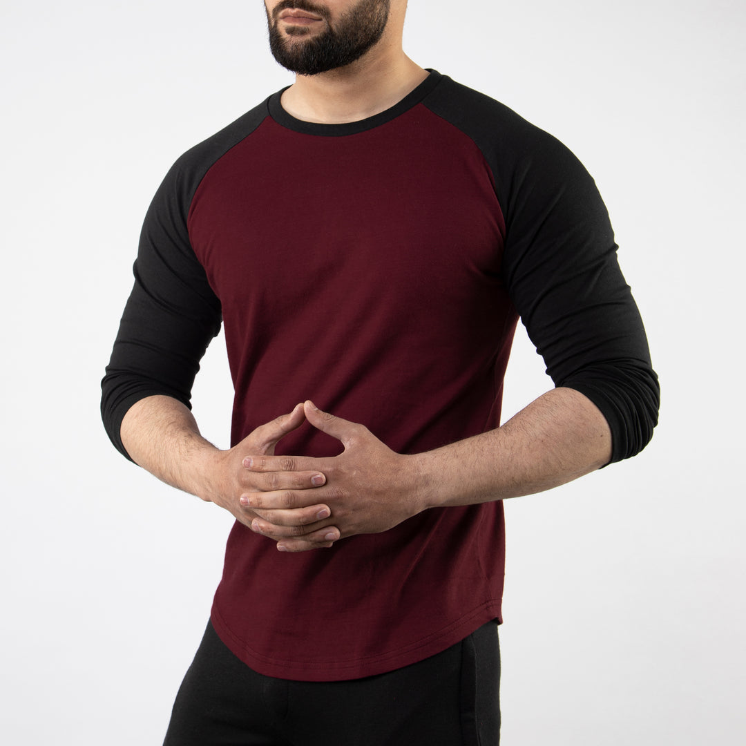 Maroon &amp; Black Raglan