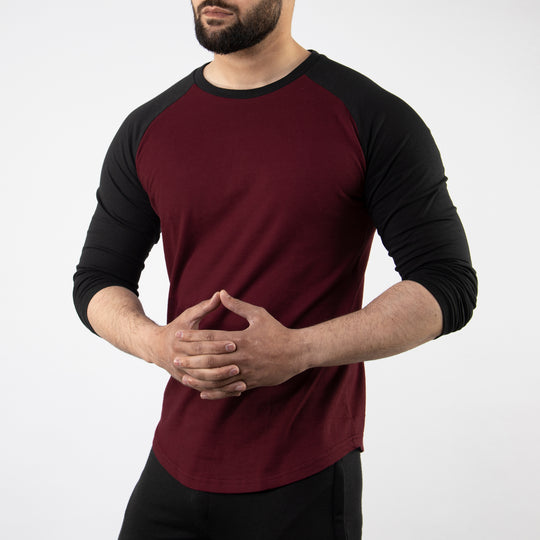 Maroon &amp; Black Raglan