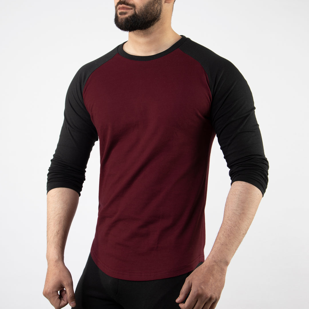 Maroon &amp; Black Raglan