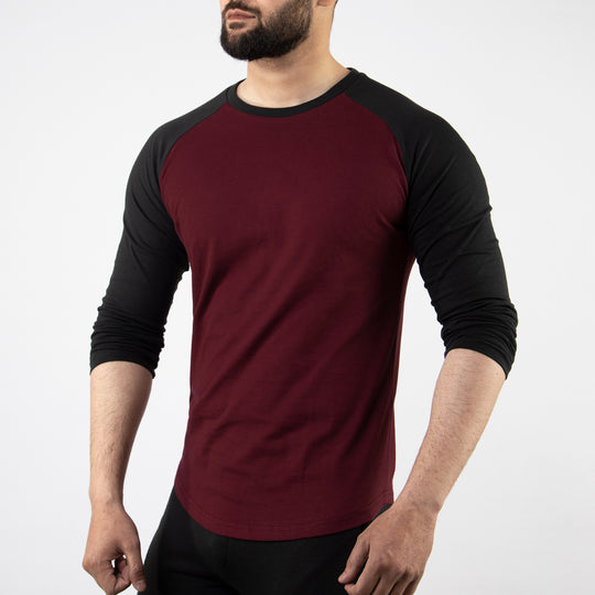 Maroon &amp; Black Raglan