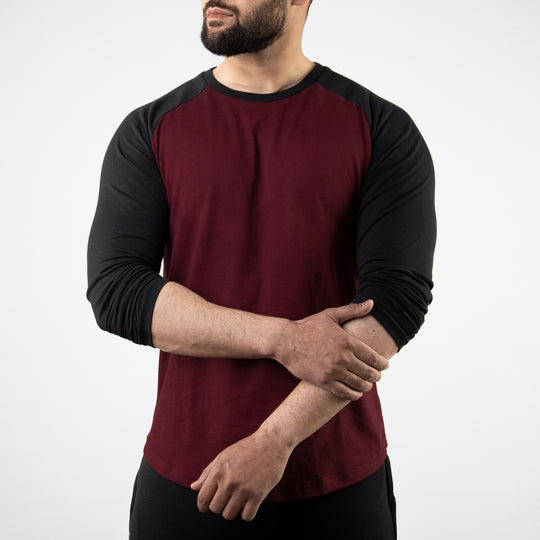 Maroon &amp; Black Raglan
