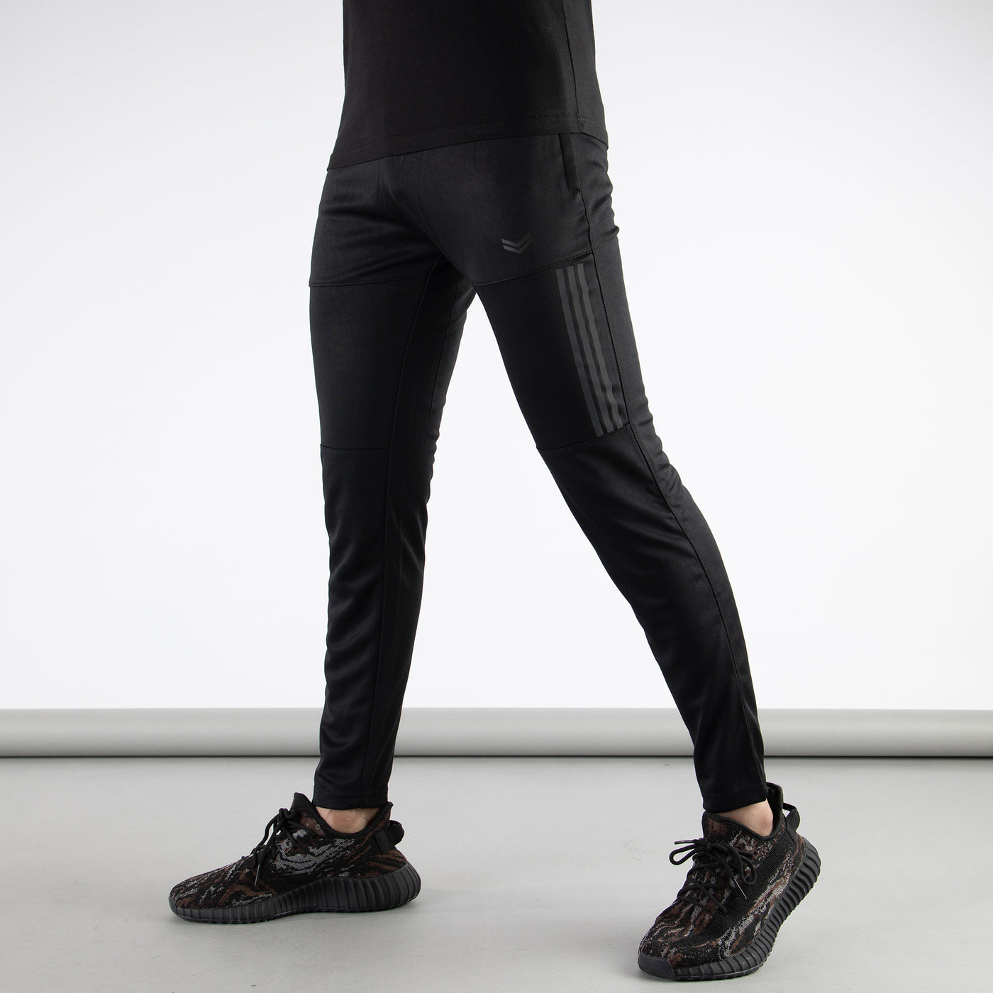 Black Quick Dry Bottoms with Three Carbon Reflective Stripes