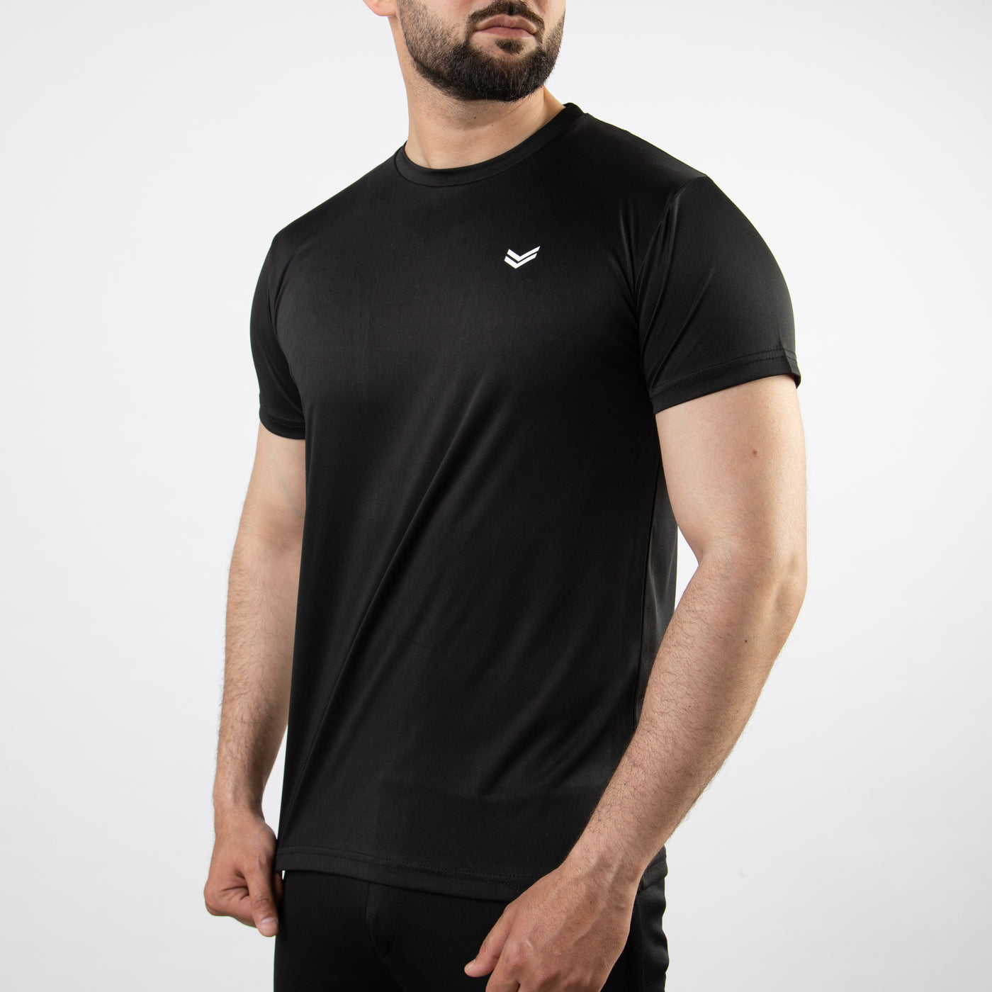 Black Core Series Quick Dry T-Shirt with Gray Back Panel