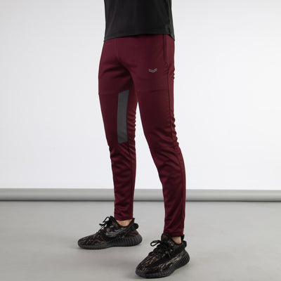 Maroon Quick Dry Hybrid Bottoms with Gray Inner Mesh Panels
