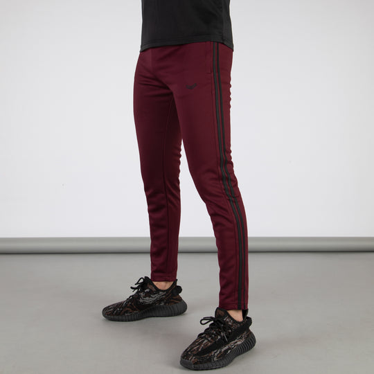 Maroon Quick Dry Bottoms with Two Black Stripes