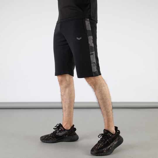 Black Shorts with Gray Camo Panel