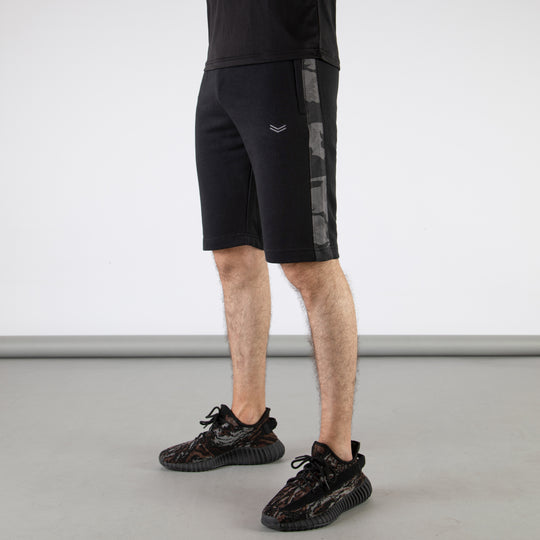 Black Shorts with Gray Camo Panel