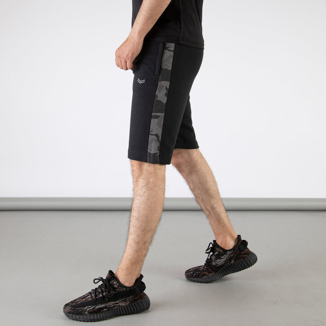 Black Shorts with Gray Camo Panel
