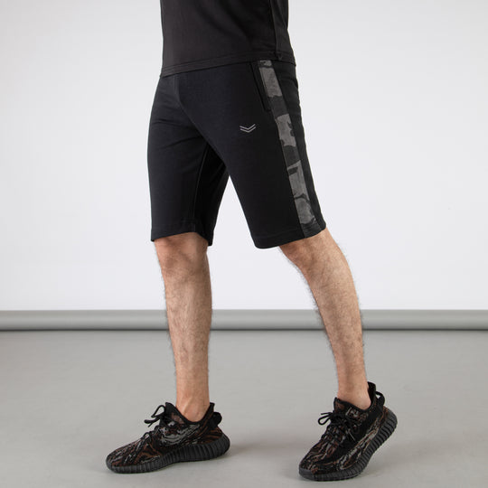 Black Shorts with Gray Camo Panel