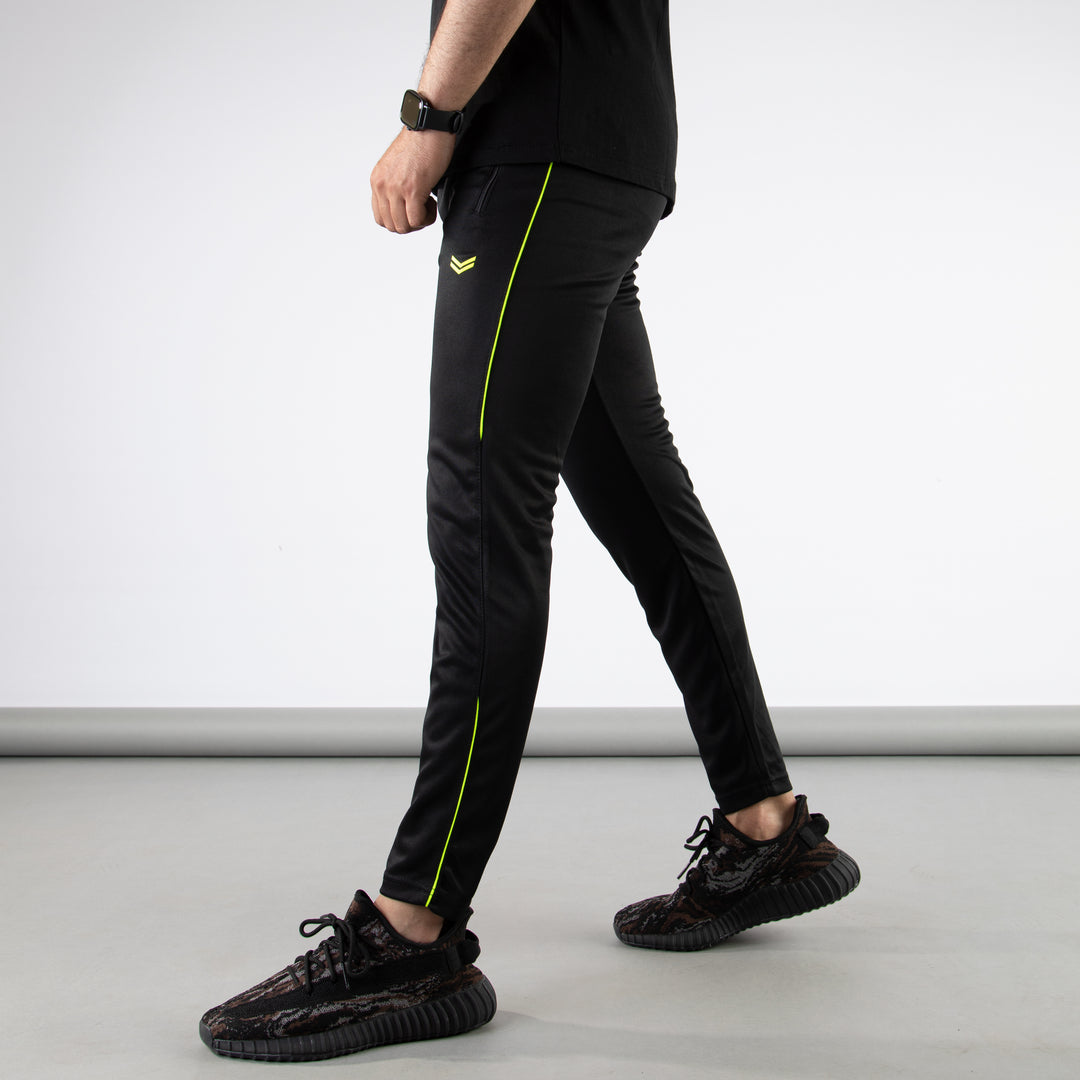 Black Quick Dry Bottoms with Neon Side Piping