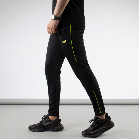 Black Quick Dry Bottoms with Neon Side Piping