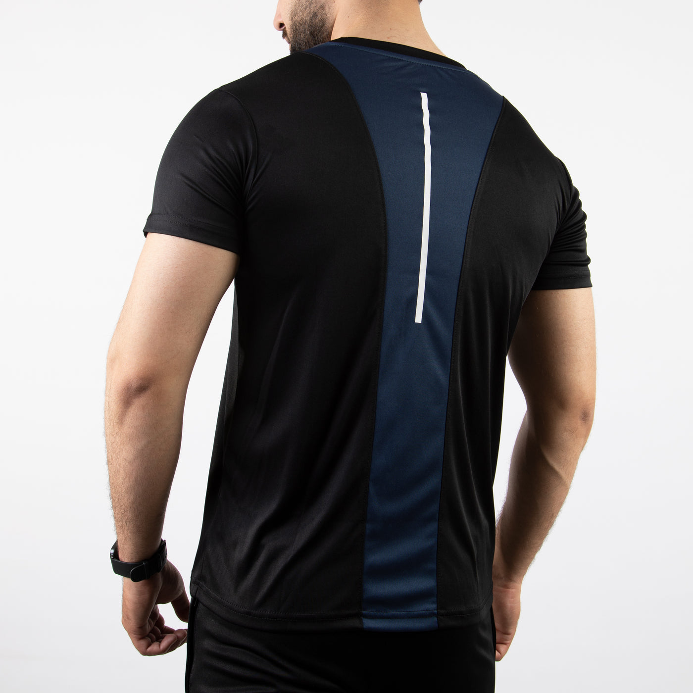 Black Core Series Quick Dry T-Shirt with Navy Back Panel