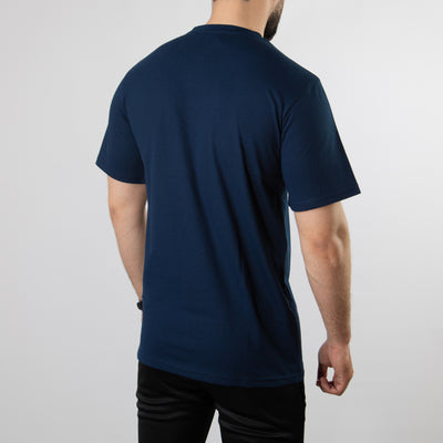Navy Relax Fit T-Shirt with Self Printed Logo