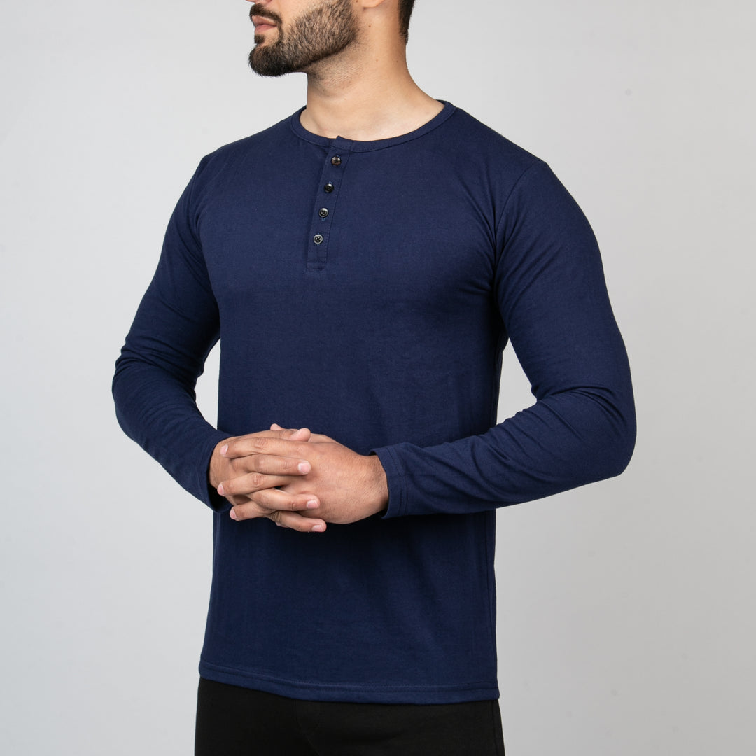 Plain Navy Henley