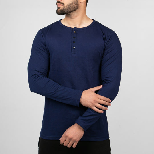 Plain Navy Henley
