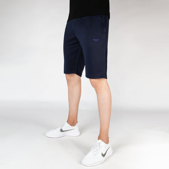 Navy Quick Dry Shorts with Self Embroidered Logo