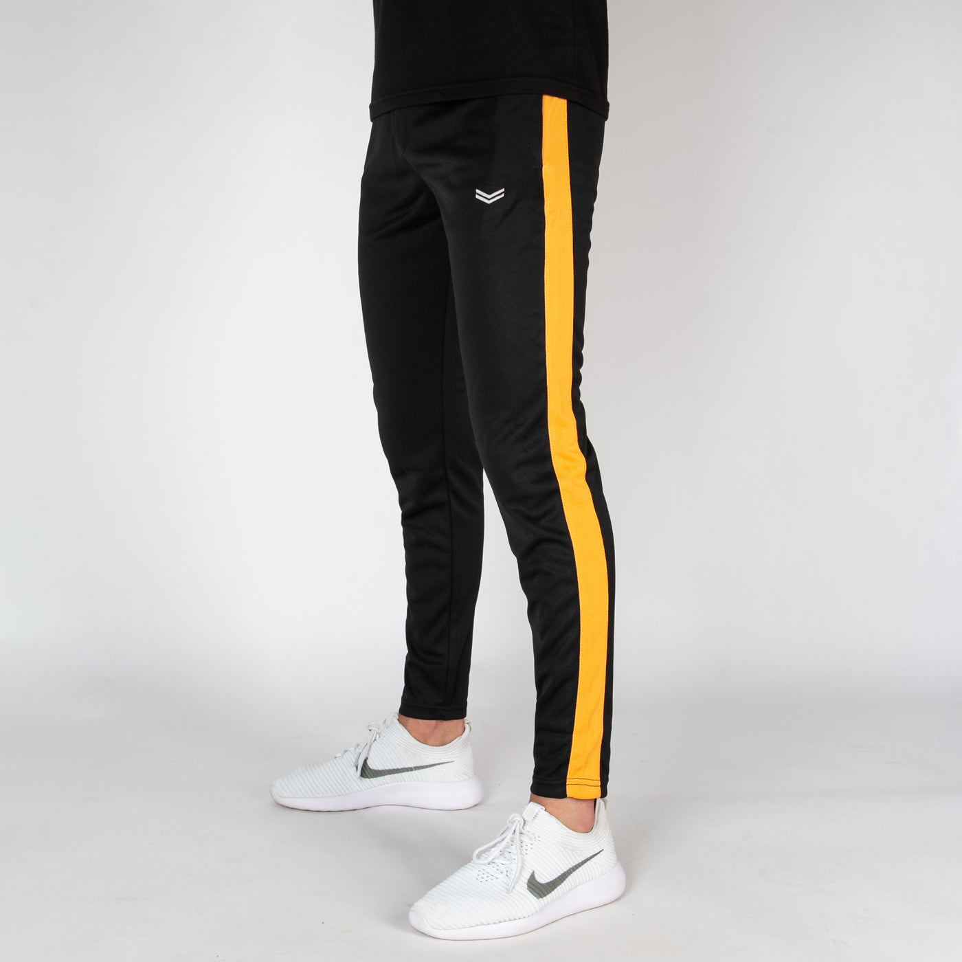 Black Quick Dry Hybrid Bottoms with Mustard Mesh Panels