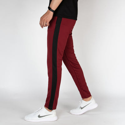 Maroon Quick Dry Bottoms with Black Panel