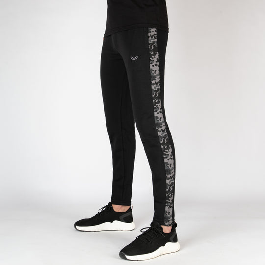 Black Trousers with Gray Camo Panel