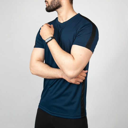 Sapphire Hybrid Series Quick Dry T-Shirt with Black Mesh Panels