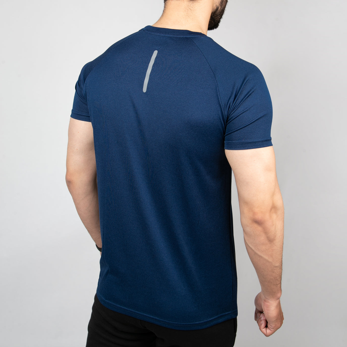Navy Melange Quick Dry Tee with Reflective Detailing