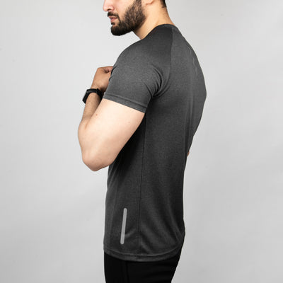 Charcoal Melange Quick Dry Tee with Reflective Detailing