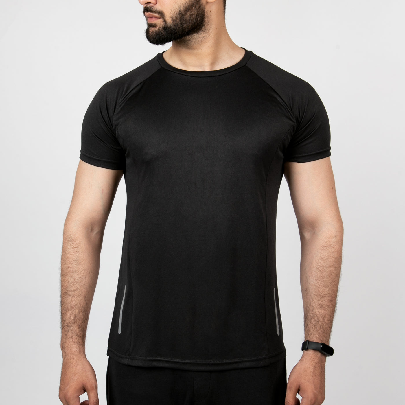 Black Quick Dry T-Shirt with Reflective Detailing