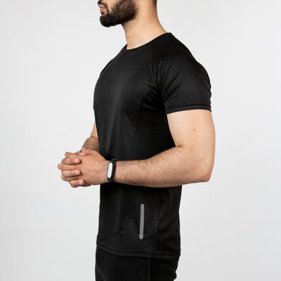 Black Quick Dry T-Shirt with Reflective Detailing