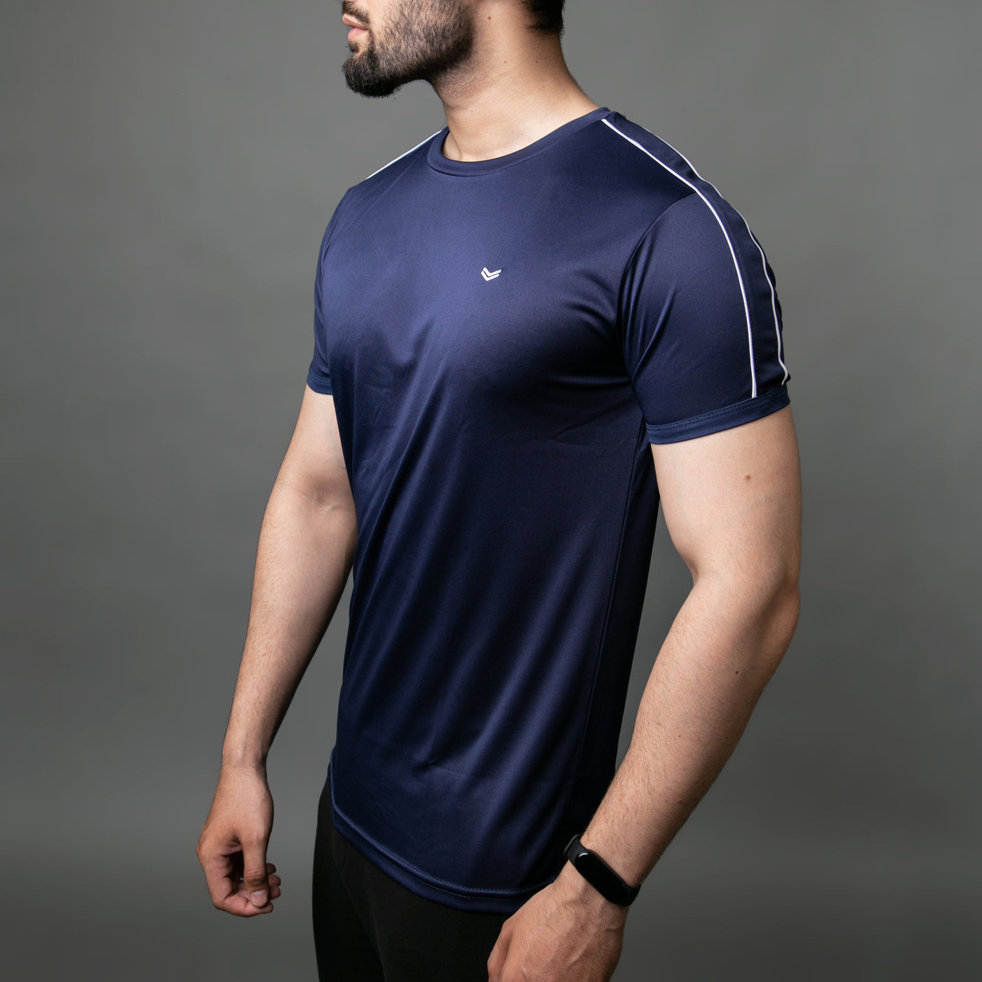 Premium Navy Quick Dry Tee with Dual Piping