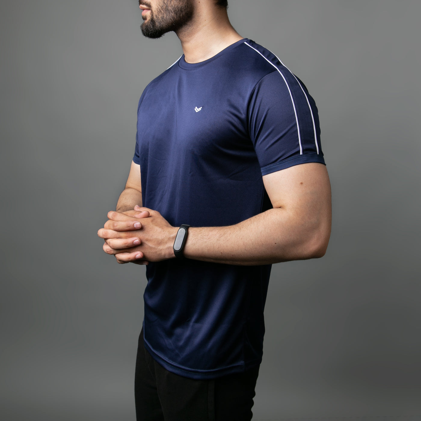 Premium Navy Quick Dry Tee with Dual Piping