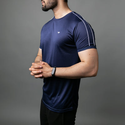 Premium Navy Quick Dry Tee with Dual Piping