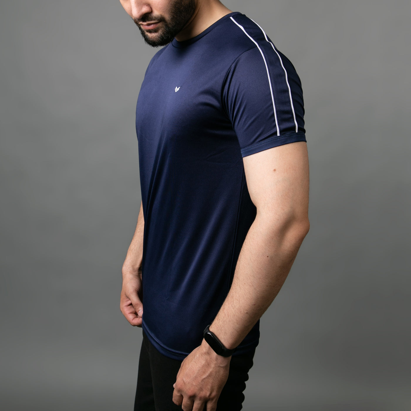 Premium Navy Quick Dry Tee with Dual Piping