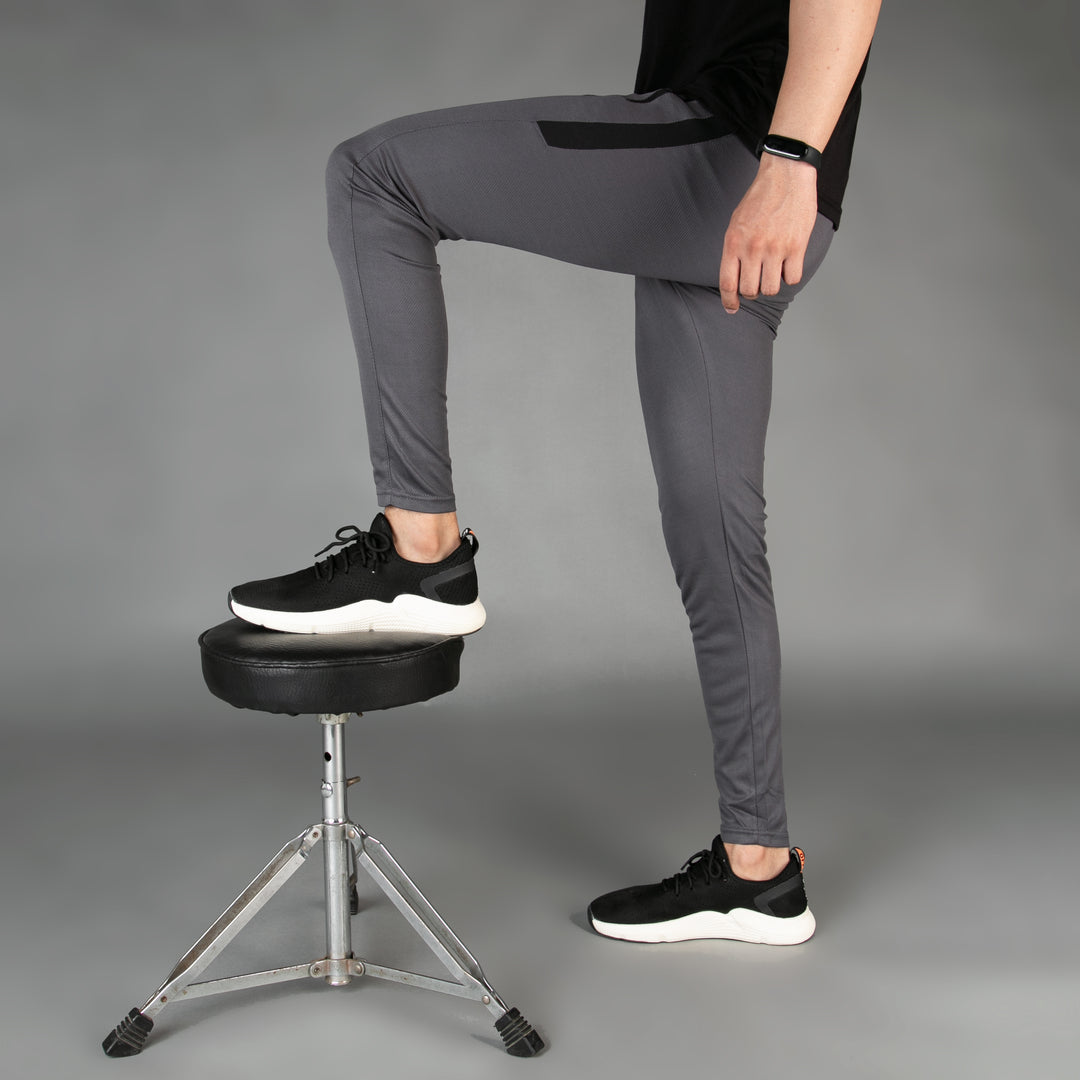 Smoke Gray with Black Panel Breathable Mesh Quick Dry Bottoms