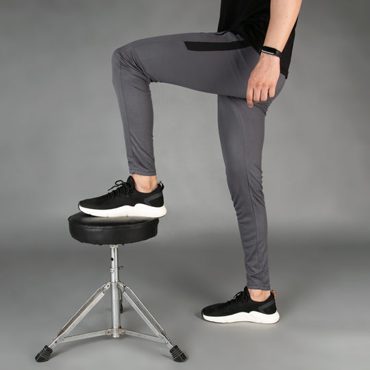Smoke Gray with Black Panel Breathable Mesh Quick Dry Bottoms