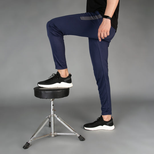 Navy with Gray Panel Breathable Mesh Quick Dry Bottoms