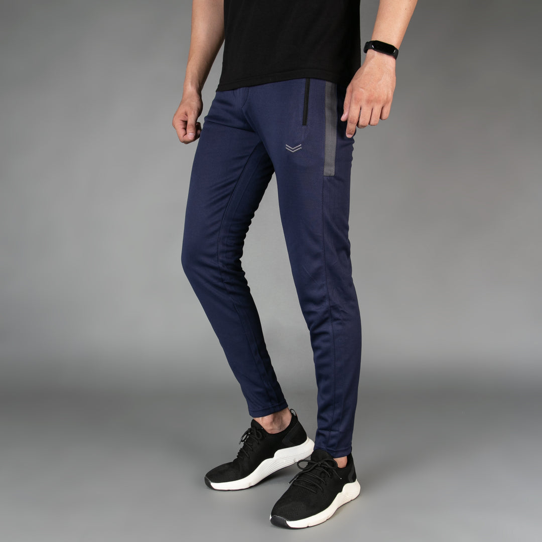 Navy with Gray Panel Breathable Mesh Quick Dry Bottoms