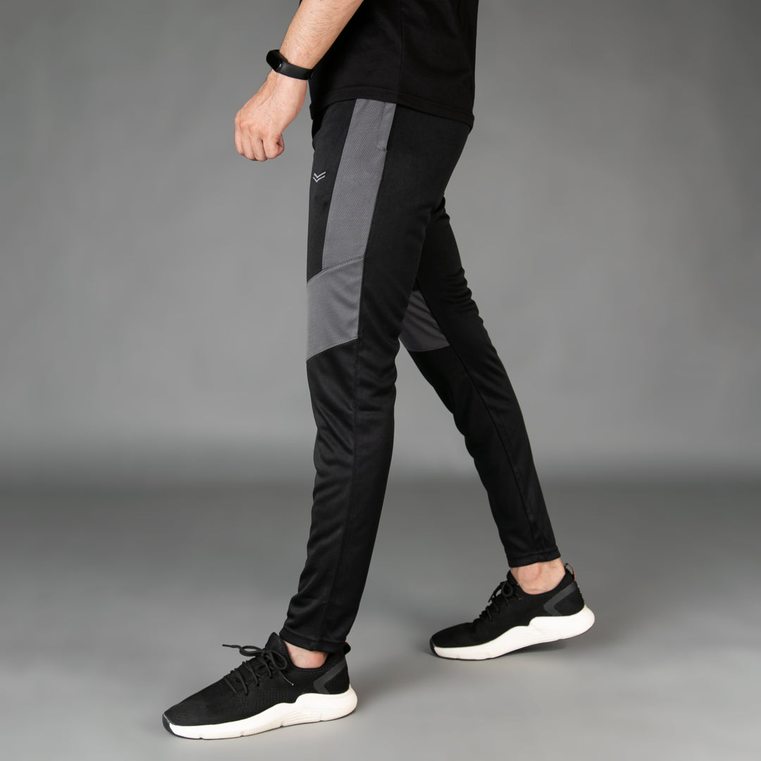 Black Quick Dry Versus Series Bottoms with Gray Mesh Panels