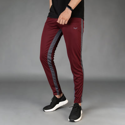 Maroon Quick Dry Bottoms with Dual Gray Mesh Panels