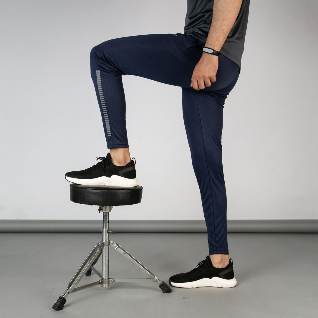 Navy Quick Dry Bottoms With Reflective Stripes